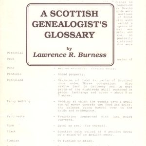 A Scottish Genealogist’s Glossary