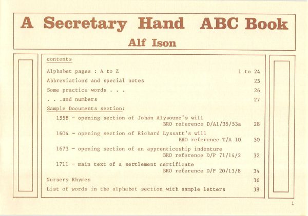 Table of contents