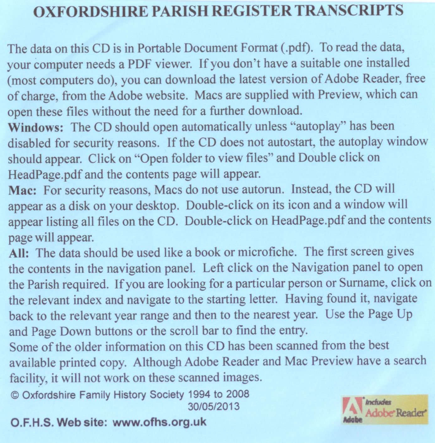 Wantage Registration District, Parish Registers, Vol 2  (CD) - Image 2