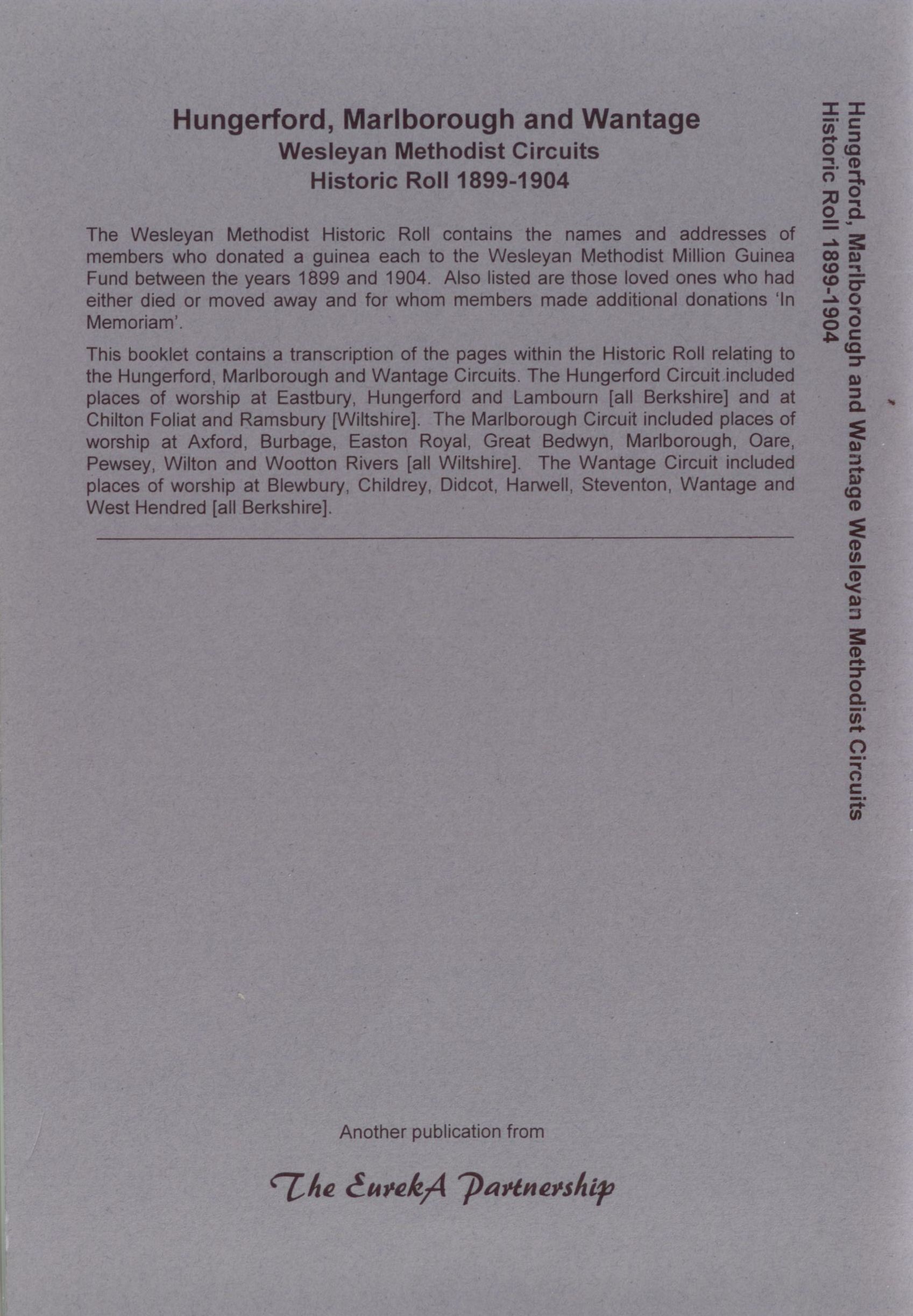 Hungerford, Marlborough and Wantage Wesleyan Methodist Circuit Historic Roll 1899-1904 - Image 2