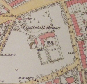 Reading, Old Ordnance Survey map, 1877, in colour