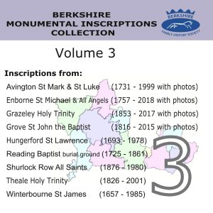 Berkshire Monumental Inscriptions Collection, Vol. 3 (CD)