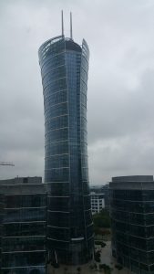 The Warsaw Spire taken from the Hilton.