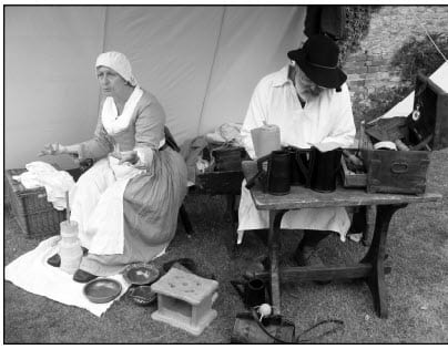 Civil War re-enactors in camp at Wallingford 