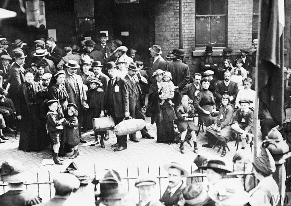 Families of Belgian refugees in London, Sept 1914  Imperial War Museum (Q53305)