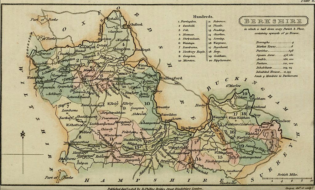 Course of the River Thames defining the norther boundary of Historic Berkshire