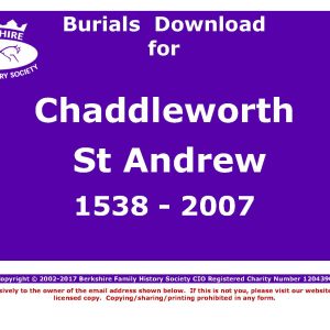 Chaddleworth St Andrew Burials 1538-2007 (Download) D1051