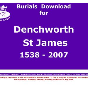 Denchworth St James Burials 1538-2007 (Download) D1071