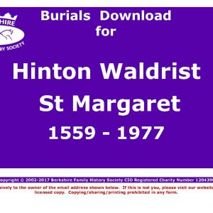 Hinton Waldrist St Margaret Burials 1559-1977 (Download) D1107