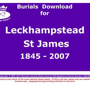 Leckhampstead St James Burials 1845-2007 (Download) D1119