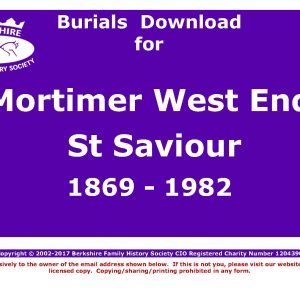 Mortimer West End St Saviour Burials 1869-1982 (Download) D1140