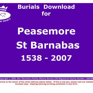 Peasemore St Barnabas Burials 1538-2007 (Download) D1164