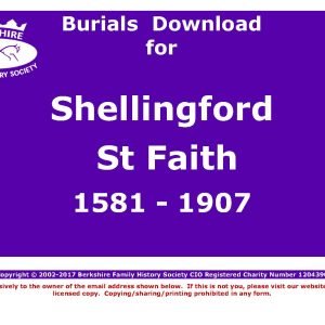 Shellingford St Faith Burials 1581-1907 (Download) D1187