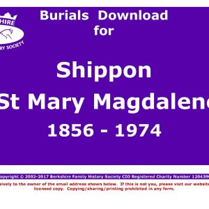 Shippon St Mary Magdalene Burials 1856-1974 (Download) D1191