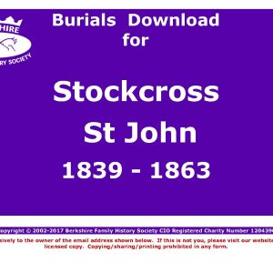 Stockcross St John Burials 1839-1863 (Download) D1205