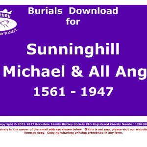 Sunninghill St Michael & All Angels Burials 1561-1947 (Download) D1215