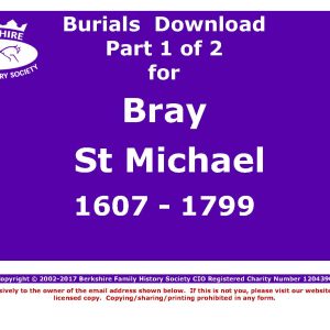 Bray St Michael Burials 1607-1799 (Download) D1269 (Part 1 of 2)