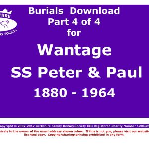 Wantage St Peter & St Paul Burials 1880-1964 (Download) D1350 (Part 4 of 4)