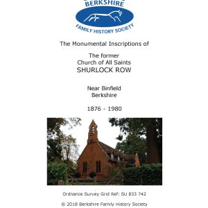 Shurlock Row All Saints MI 1876-1980 (Download) D1429