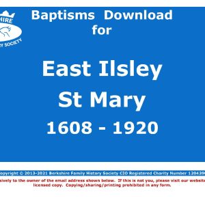 Ilsley, East St Mary Baptisms 1608-1920 (Download) D1627