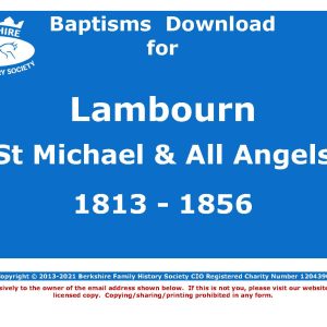 Lambourn St Michael & All Angels Baptisms 1813-1856 (Download) D1649