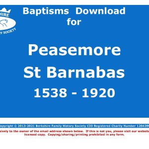 Peasemore St Barnabas Baptisms 1538-1920 (Download) D1667