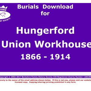 Hungerford Union Workhouse Burials 1866-1914 (Download) D1811