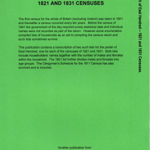 The Parish of East Hendred 1821 and 1831 Censuses