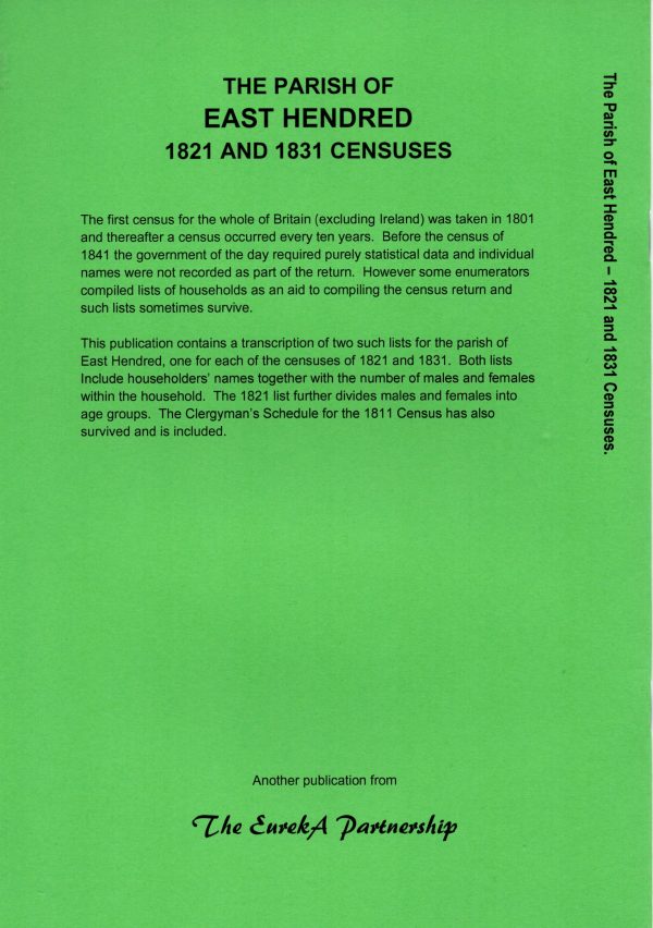 The Parish of East Hendred 1821 and 1831 Censuses - Image 2