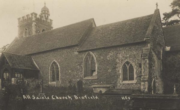  All Saints Church, Binfield c1920 where John Jones was sidesman (courtesy of Reading Local Studies Illustrations Collection)