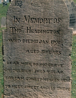 Thomas Headington's headstone