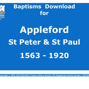 Appleford St Peter & St Paul Baptisms 1563-1920 Download D1579
