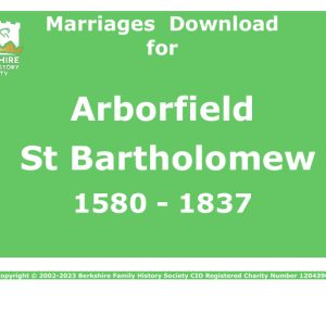 Arborfield St Bartholomew Marriages 1580-1837 Download D1058