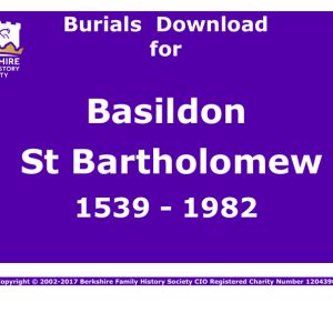 Basildon St Bartholomew Burials 1539-1982 Download D1021