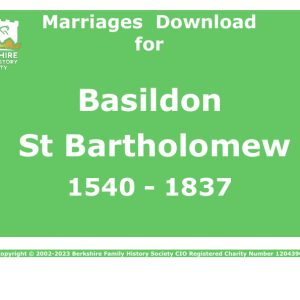 Basildon St Bartholomew Marriages 1540-1837 Download D1150