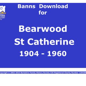 Bearwood St Catherine Banns 1904-1960 Download D1879