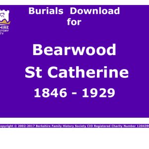 Bearwood St Catherine Burials 1846-1929 Download D1023