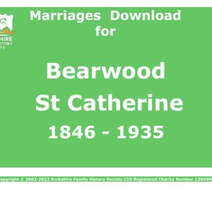 Bearwood St Catherine Marriages 1846-1935 Download D1152