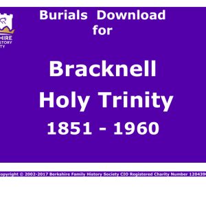 Bracknell Holy Trinity Burials 1851-1960 Download D1034