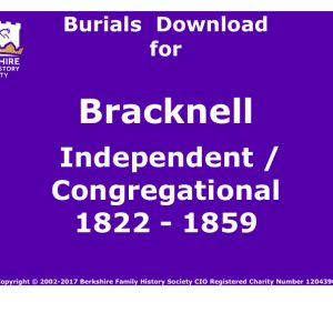 Bracknell Independent-Congregational Burials 1822-1859 Download D1035