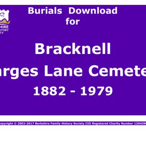 Bracknell Larges Lane Cemetery Burials 1882-1979 Download D1036