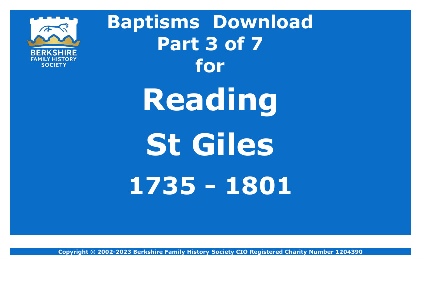 Reading St Giles Baptisms 1735-1801 Download D1745 Part 3 of 7