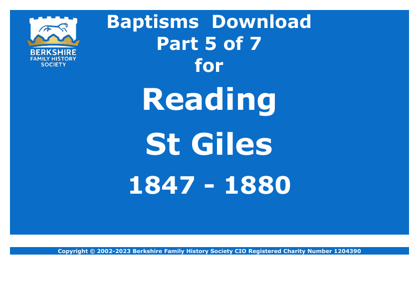 Reading St Giles Baptisms 1847-1880 Download D1747 Part 5 of 7