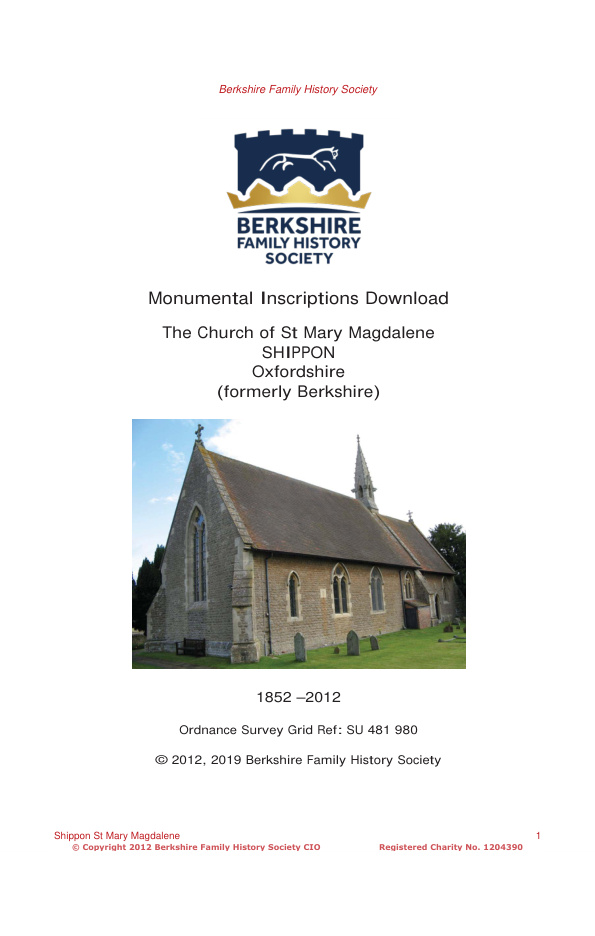 Shippon St Mary MIs 1852-2012 Download D1428