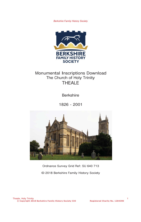 Theale Holy Trinity MIs 1826-2001 Download D1430