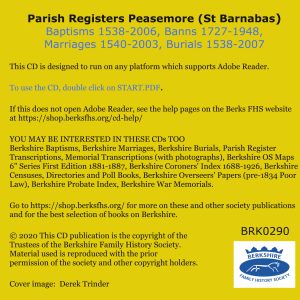 Peasemore, St Barnabas Parish Registers